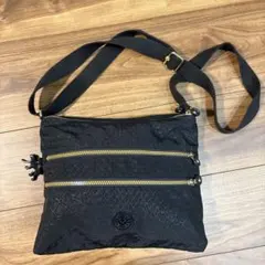 Kipling キプリング ショルダーバッグ ブラック 総柄 ナイロン 軽量