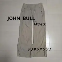 JOHN BULL リネンベージュ カジュアルパンツ ボタン付きMサイズ日本製