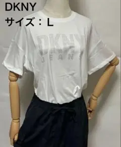 【未使用タグ】DKNY◇レディース◇ラインストーン 半袖Tシャツ◇Ｌ◇送料込み◇のサムネイル