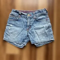 EDWEN エドウィン　150 デニム　ショートパンツ　ダメージ加工