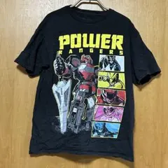 Power Rangers Tシャツ 【キッズサイズL】　黒　アニメキャラクター