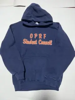 メンズ古着　スウェット パーカー ネイビー RUSSELL Mサイズ