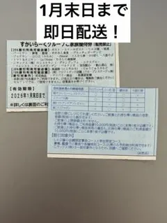 すかいらーくグループ 25%割引券 2枚セット 1月末日まで