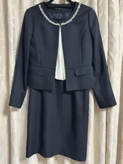 ネイビー ジャケットワンピセットアップ フォーマルスーツ セレモニー 入学式