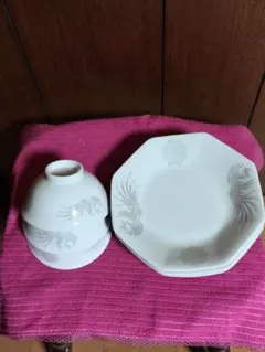 【最終　電子レンジ対応】yamasa 昭和レトロ スーブ碗&炒飯皿 鳳凰柄3組
