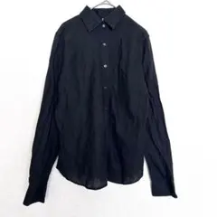 ユニクロ リネンシャツ 麻 コットン ブラック スリム L オフィス デイリーのサムネイル