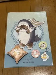 モフサンド くら寿司 クリアファイル 缶バッジ アクリルキーホルダー セット