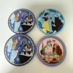 ディズニー　刺繍缶バッジ　4個