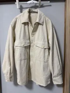 アイボリー GUコーデュロイ シャツジャケット S size