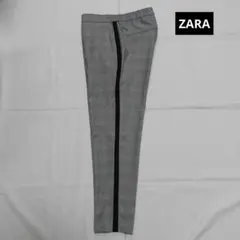 【ZARA】 MAN チェック柄 スラックス グレー
