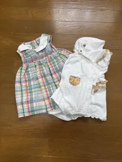 （2枚セット）コンビミニ＆べべ　ノースリーブロンパース