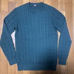 UNIQLO ダークグリーン ケーブルニット L
