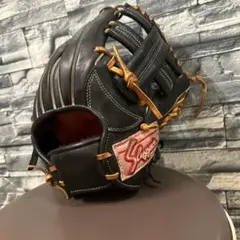 軟式グローブ 黒/オレンジ