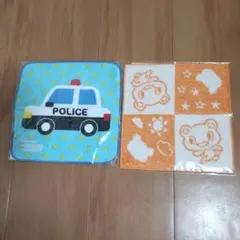 警察車両パトカーデザイン ハンドタオル セット