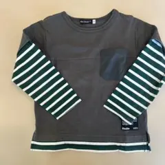 BeBe　レイヤード風袖ボーダーTシャツ　110cm