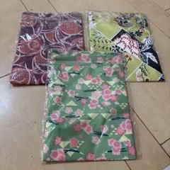 和風花柄　巾着袋セット 花柄・幾何学模様