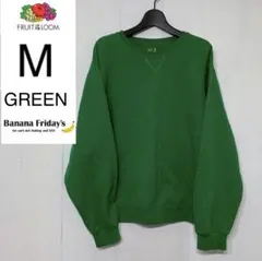 １２０３６　アメリカ輸入　USED フルーツ 　クルー　スウェット　グリーン　M