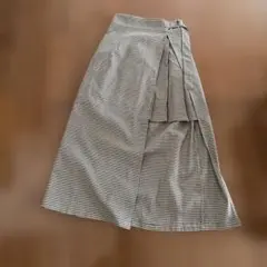 ギンガムチェック ラップ風 ロングスカートのサムネイル