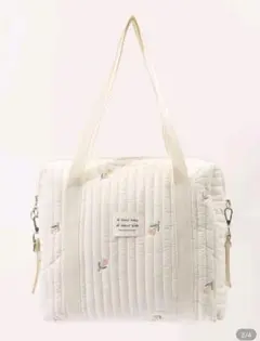 アイボリー キルティング マザーズバッグ