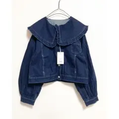 merry jenny 新品 ブルー フリルカラーデニムジャケット