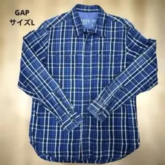 GAP 長袖シャツ Ｌサイズ 青系チェック