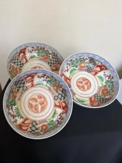 有田焼 伊万里焼 古伊万里 金彩 色絵 三ツ鉢 管理A4004