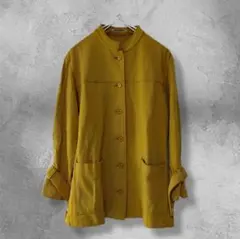 オンワード樫山 スタンドカラー ジャケット ウール100 伸縮性○ 茶 9号