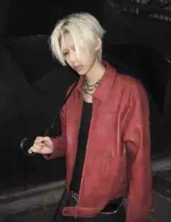 レザーショート丈ジャケット 赤 Y2K swag opium
