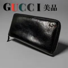 《美品》GUCCI グッチ GG柄 シェリーライン 長財布 ラウンドファスナー