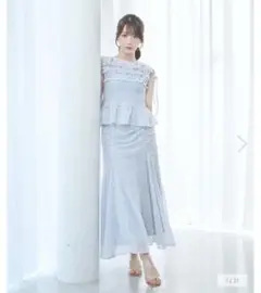 今期完売 クリーニング済み美品 ペプラムカラーボイルワンピース 