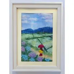 今年８９歳になるおばあちゃんの鉛筆画【紫陽花⑩】イラスト 絵画 色鉛筆画 今年89歳になるおばあちゃんの鉛筆画【額紫陽花】イラスト 絵画