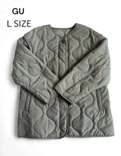 GU キルティングジャケット Lサイズ オリーブグリーン