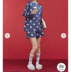 ジェラートピケ 裏毛プルオーバー ロングパンツ シナモン サンリオ