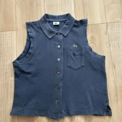LACOSTE ノースリーブ ポロシャツ 紺色　トップス　ラコステ