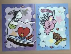 ［未使用］BT21 クリアファイル 2枚セット A4サイズ BTS くら寿司