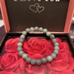 天然石ブレスレット　ミャンマー産　ブルー翡翠