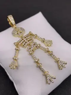 ゴールド ガイコツ 骸骨 髑髏 スカル シルバー ブリンブリン ネックレス