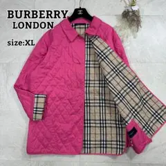 英国製 XL【バーバリーロンドン】キルティングジャケット コート ノバチェック