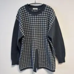 日本製　ニットセーター 長袖 グレー系