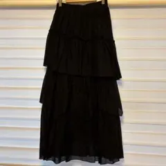 黒 フレアスカート Mサイズ ティアード