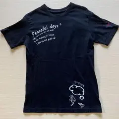 1PIU1UGUALE3 RELAX フロッキープリントTシャツ 黒 Sのサムネイル