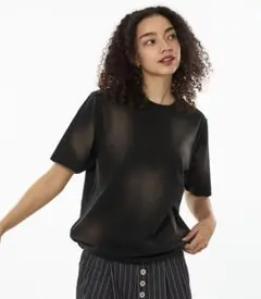 WISH FOR EVER サンフェードドローコードショートTシャツ