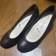 新品　牛革　レインパンプス　茶色　23cm