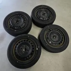 【タイヤほぼ新品】14インチ鉄チン&タイヤ 155/55R14 5.5jのサムネイル