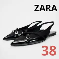【極美品】ZARA フラットスリングバックシューズ　38