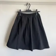 【美品】膝丈シャカシャカフレアスカート(黒)