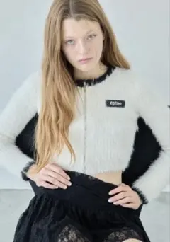 epine label shaggy zip cardiganのサムネイル