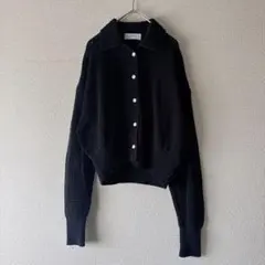 AER 綿100% メッシュカーディガン　22ss 黒