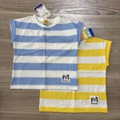 【未使用】90 Mou JonJon ボーダーTシャツ 2枚 双子 お揃いのサムネイル
