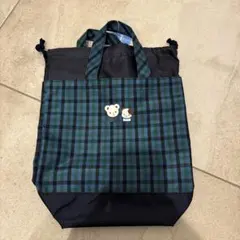 ファミリア　チェック柄トートバッグ シューズケース